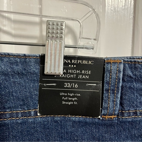Banana Republic Factory Ultra High Rise Straight Jeans Dark Wash 16 33 Inches H2 - Picture 7 of 13